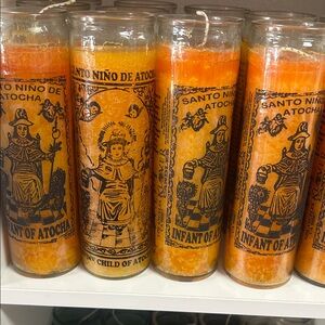 Santo Niño de Atocha Orange Prayer Candle